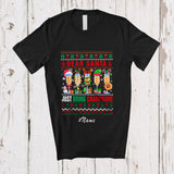 MacnyStore - Personalized Custom Name Santa Bring Champagne; Fantastic Christmas Sweater Drinking T-Shirt