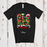 MacnyStore - Personalized Custom Name Elf Squad; Amusing Christmas Three Elf Snow Around; Pajama Family T-Shirt