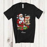 MacnyStore - Personalized Custom Name 6 7 Naughty List Who Say 67; Humorous Christmas Santa; Family T-Shirt