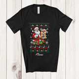 MacnyStore - Personalized Custom Name 6 7 Naughty List Who Say 67; Humorous Christmas Sweater Santa T-Shirt