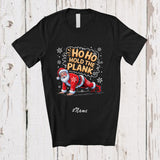 MacnyStore - Personalized Custom Name Hold The Plank; Humorous Christmas Santa Workout Exercise T-Shirt