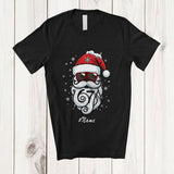 MacnyStore - Personalized Custom Name 6 7 Santa Bearded Face; Awesome Christmas Six Seven Trending Family T-Shirt