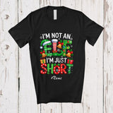 MacnyStore - Personalized Custom Name I'm Not An Elf I'm Just Short; Awesome Christmas Lights Family Group T-Shirt
