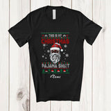 MacnyStore - Personalized Custom Name This Is My Christmas 6-7 Pajama Shirt; Awesome Christmas Sweater Santa Bearded Face T-Shirt