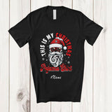MacnyStore - Personalized Custom Name This Is My Christmas 6-7 Pajama Shirt; Awesome Christmas Santa Bearded Face T-Shirt
