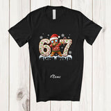 MacnyStore - Personalized Custom Name Dabbing Gingerbread Candy Canes; Joyful Christmas Six Seven 67 T-Shirt