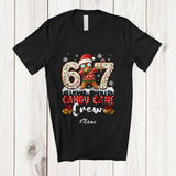 MacnyStore - Personalized Custom Name Candy Cane Crew; Joyful Christmas Dabbing Gingerbread 67 T-Shirt