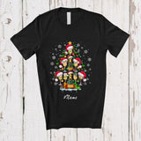 MacnyStore - Personalized Custom Name Santa Champagne Christmas Tree; Amusing X-mas Lights Drinking T-Shirt