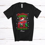 MacnyStore - Personalized Custom Name Christmas Cruise 2025; Lovely Santa Reindeer Cruise Ship T-Shirt