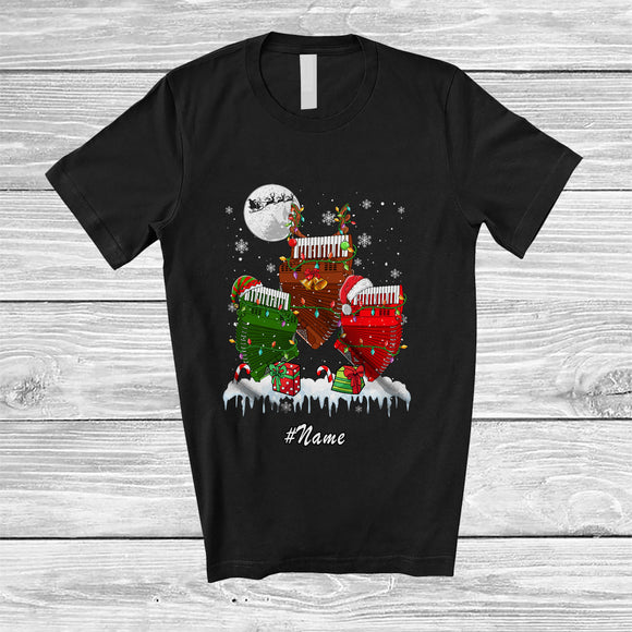 MacnyStore - Personalized Custom Name Three Santa Elf Accordion; Merry Christmas Musical Instrument T-Shirt
