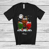 MacnyStore - Personalized Custom Name Three Santa Elf Accordion; Merry Christmas Musical Instrument T-Shirt