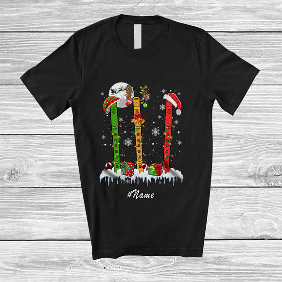 MacnyStore - Personalized Custom Name Three Santa Elf Flute; Merry Christmas Musical Instrument T-Shirt