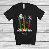 MacnyStore - Personalized Custom Name Three Santa Elf Flute; Merry Christmas Musical Instrument T-Shirt