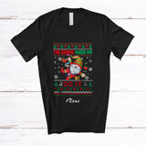 MacnyStore - Personalized Custom Name Gnome Made Me Do It; Joyful Christmas Sweater Gnome Hanging T-Shirt