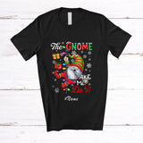 MacnyStore - Personalized Custom Name Gnome Made Me Do It; Joyful Christmas Lights Gnome Hanging T-Shirt