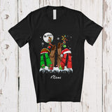 MacnyStore - Personalized Three Reindeer Elf Santa Scuba Diver; Proud Custom Name Christmas Jobs T-Shirt