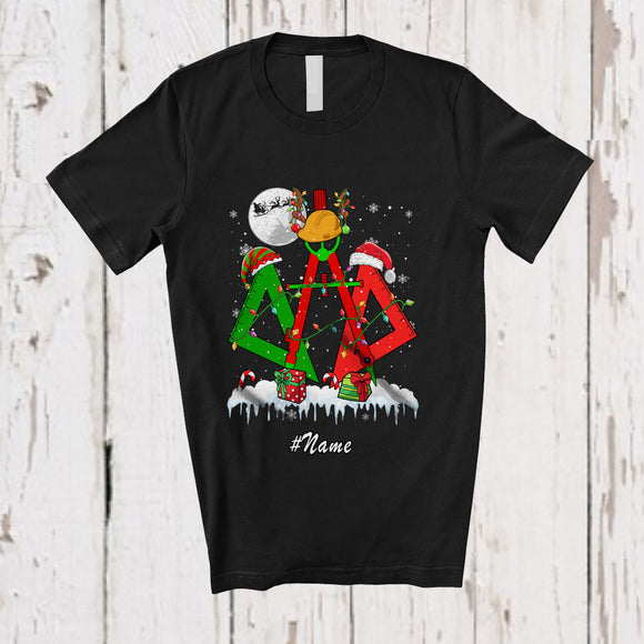 MacnyStore - Personalized Three Reindeer Elf Santa Engineer; Proud Custom Name Christmas Jobs T-Shirt
