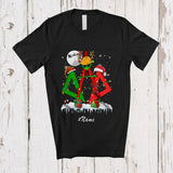 MacnyStore - Personalized Three Reindeer Elf Santa Engineer; Proud Custom Name Christmas Jobs T-Shirt