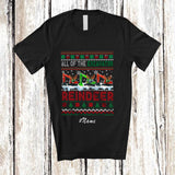 MacnyStore - Personalized Custom Name All Of The Excavator Reindeer; Awesome Christmas Sweater Driver T-Shirt