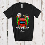 MacnyStore - Personalized Three Reindeer Elf Santa Welder; Proud Custom Name Christmas Jobs T-Shirt