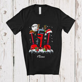 MacnyStore - Personalized Three Reindeer Elf Santa Plumber; Proud Custom Name Christmas Jobs T-Shirt