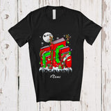 MacnyStore - Personalized Three Reindeer Elf Santa Librarian; Proud Custom Name Christmas Jobs T-Shirt