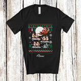 MacnyStore - Personalized Custom Name Santa Sleigh Reindeer Sheeps; Humorous Christmas Sweater Farmer T-Shirt