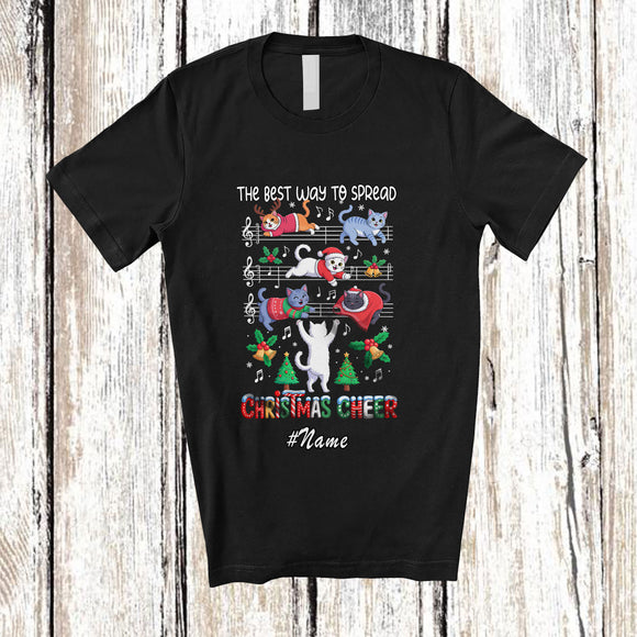 MacnyStore - Personalized Custom Name Best Way To Spread Christmas Cheer; Lovely Cat Music Teacher T-Shirt