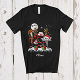 MacnyStore - Personalized Three Reindeer Elf Santa Nurse; Proud Custom Name Christmas Jobs T-Shirt