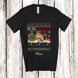 MacnyStore - Personalized Custom Name Ho2 Hamster; Lovely Christmas Sweater Lights Hamster Reindeer T-Shirt