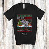 MacnyStore - Personalized Custom Name Ho2 Hippo; Lovely Christmas Sweater Lights Hippo Reindeer T-Shirt