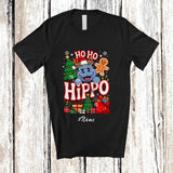 MacnyStore - Personalized Custom Name Ho2 Hippo; Lovely Christmas Lights Tree Hippo Reindeer Group T-Shirt