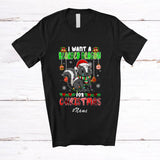 MacnyStore - Personalized Custom Name I Want A Skunk For Christmas; Lovely Skunk Santa Animal Lover T-Shirt