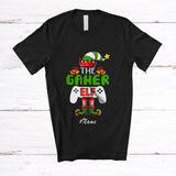 MacnyStore - Personalized Custom Name The Gamer Elf; Amusing Christmas Gaming Elf; Gamer Family T-Shirt