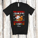 MacnyStore - Personalized Custom Name Baseball Team On Santa's Naughty List; Fantastic Christmas Player T-Shirt