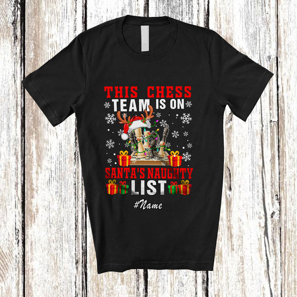 MacnyStore - Personalized Custom Name Chess Team On Santa's Naughty List; Fantastic Christmas Player T-Shirt