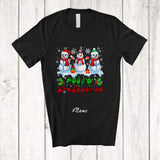MacnyStore - Personalized Custom Name ASL Sign Language Merry Christmas; Lovely X-mas Snow Snowman T-Shirt