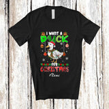MacnyStore - Personalized Custom Name I Want A Duck For Christmas; Lovely Santa Animal Farmer T-Shirt
