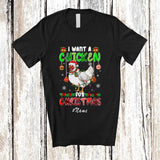 MacnyStore - Personalized Custom Name I Want A Chicken For Christmas; Lovely Santa Animal Farmer T-Shirt