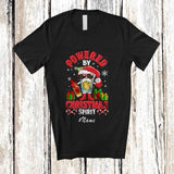 MacnyStore - Personalized Custom Name Powered By Christmas Spirit; Cheerful Tequila Glass; Drunker Drinking T-Shirt