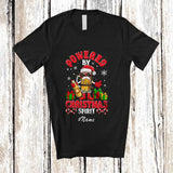 MacnyStore - Personalized Custom Name Powered By Christmas Spirit; Cheerful Beer Glass; Drunker Drinking T-Shirt