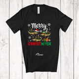 MacnyStore - Personalized Custom Name Merry Christmusk; Humorous Christmas Three Musky Muskie Fisher T-Shirt