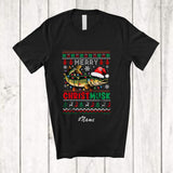 MacnyStore - Personalized Custom Name Merry Christmusk; Humorous Christmas Sweater Musky Fisherman T-Shirt