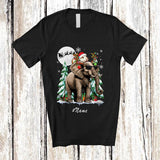 MacnyStore - Personalized Custom Name Guinea Pig Riding Elephant Reindeer; Fantastic Christmas Trees Animal T-Shirt