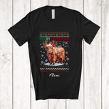 MacnyStore - Personalized Custom Name Moory Christmas; Lovely Sweater Reindeer Scottish Highland Cow T-Shirt