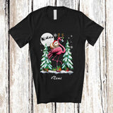 MacnyStore - Personalized Custom Name Guinea Pig Riding Flamingo Reindeer; Fantastic Christmas Trees Animal T-Shirt