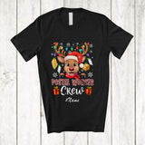 MacnyStore - Personalized Custom Name Postal Worker Crew; Lovely Christmas Leopard Reindeer Face T-Shirt