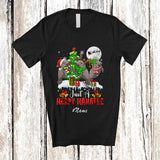 MacnyStore - Personalized Custom Name A Merry Manatee; Lovely Christmas Three Santa Elf Manatee X-mas Tree T-Shirt