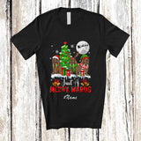 MacnyStore - Personalized Custom Name Just A Merry Warus; Lovely Christmas Three Santa Elf Warus X-mas Tree T-Shirt