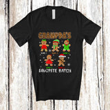 MacnyStore - Personalized Granpda's Favorite Batch; Lovely Christmas Custom Name Gingerbread Family Baking T-Shirt